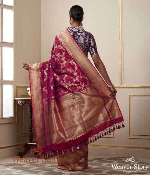 Handwoven Purple Kadhwa Jangla Saree