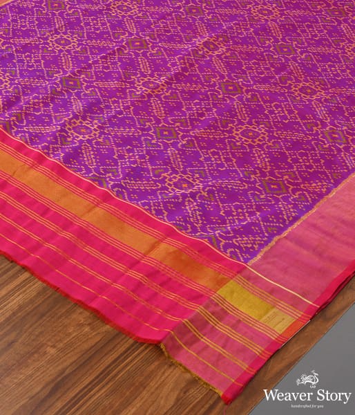Handwoven Purple and Pink Patola Dupatta