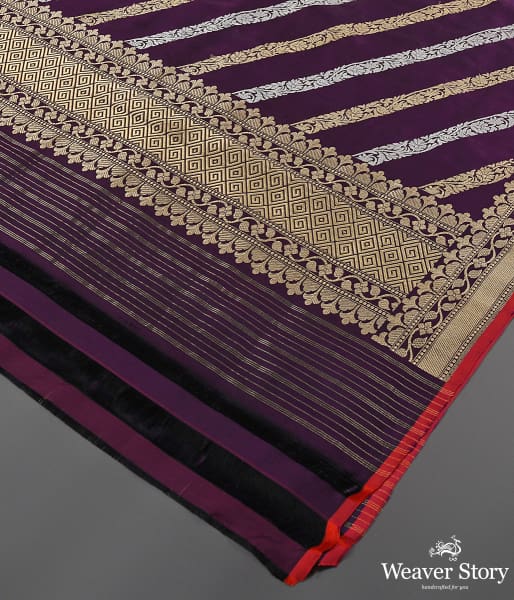 Handwoven Banarasi Jangla Dupatta with Daigonal Weave