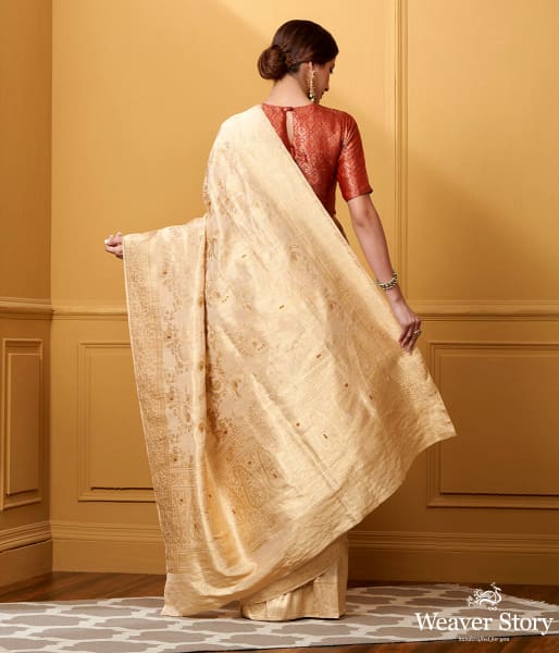 Handwoven Gold Tissue Shikargah Saree