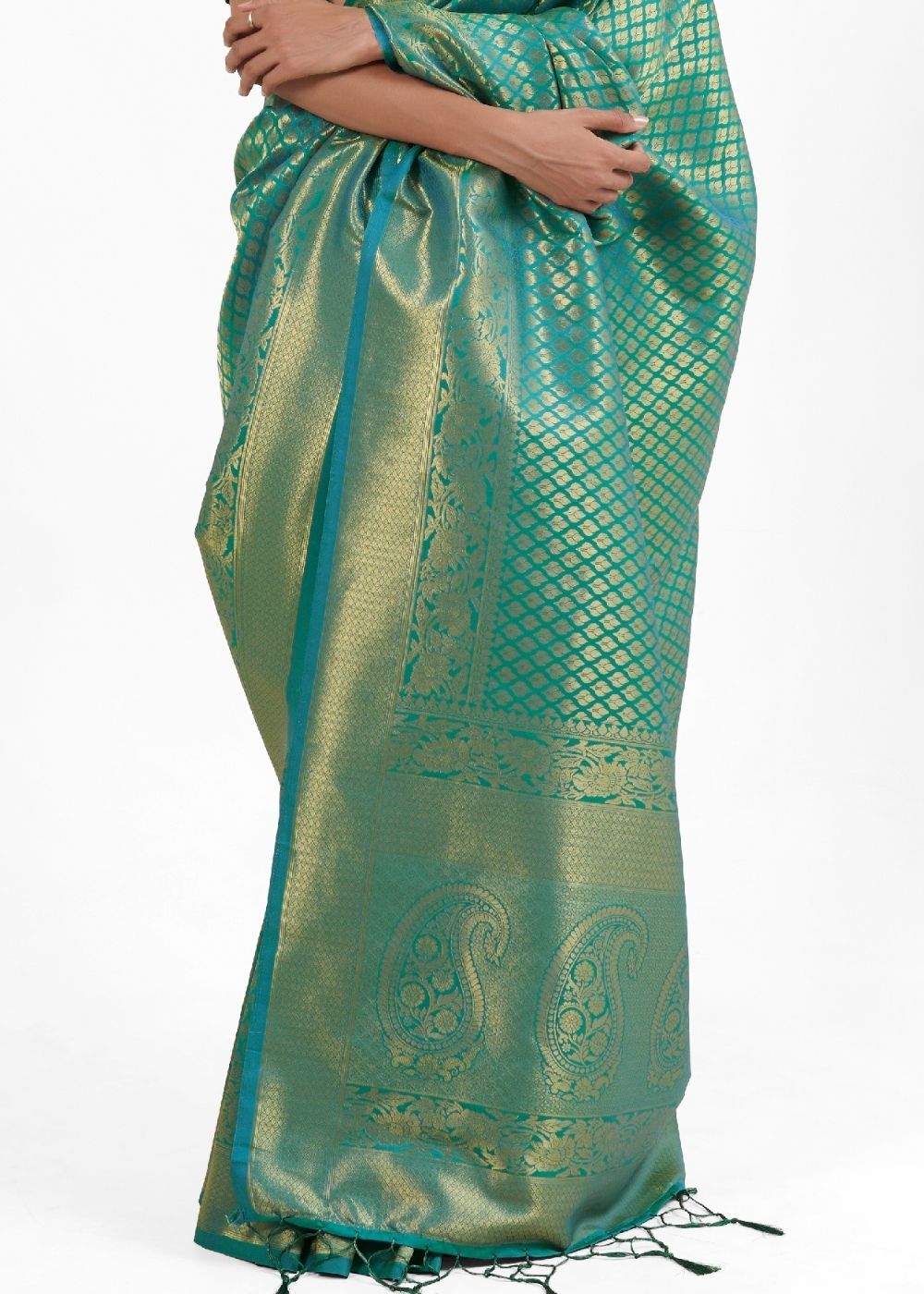 Persian Green Kanjivaram Soft Woven Silk Saree