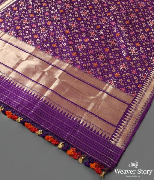 Handwoven Purple Patola Dupatta