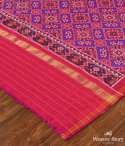 Handwoven Purple and Pink dual colorPatola Dupatta
