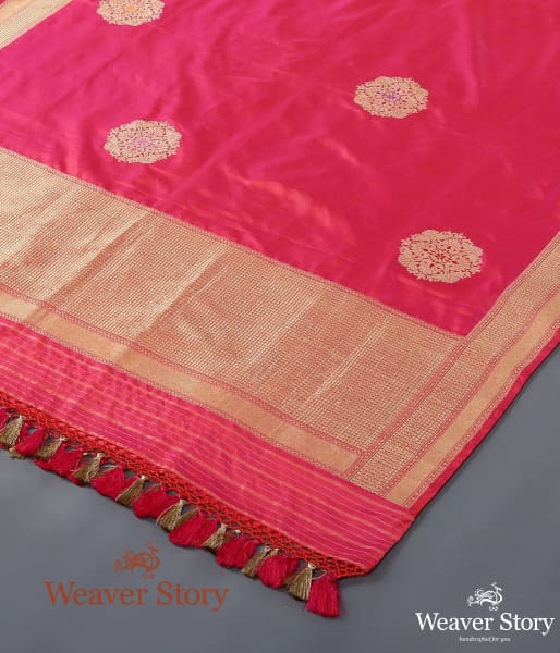 Handwoven Rani Pink Kadhwa Boota Dupatta