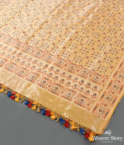Handwoven Yellow Tissue Patola Dupatta