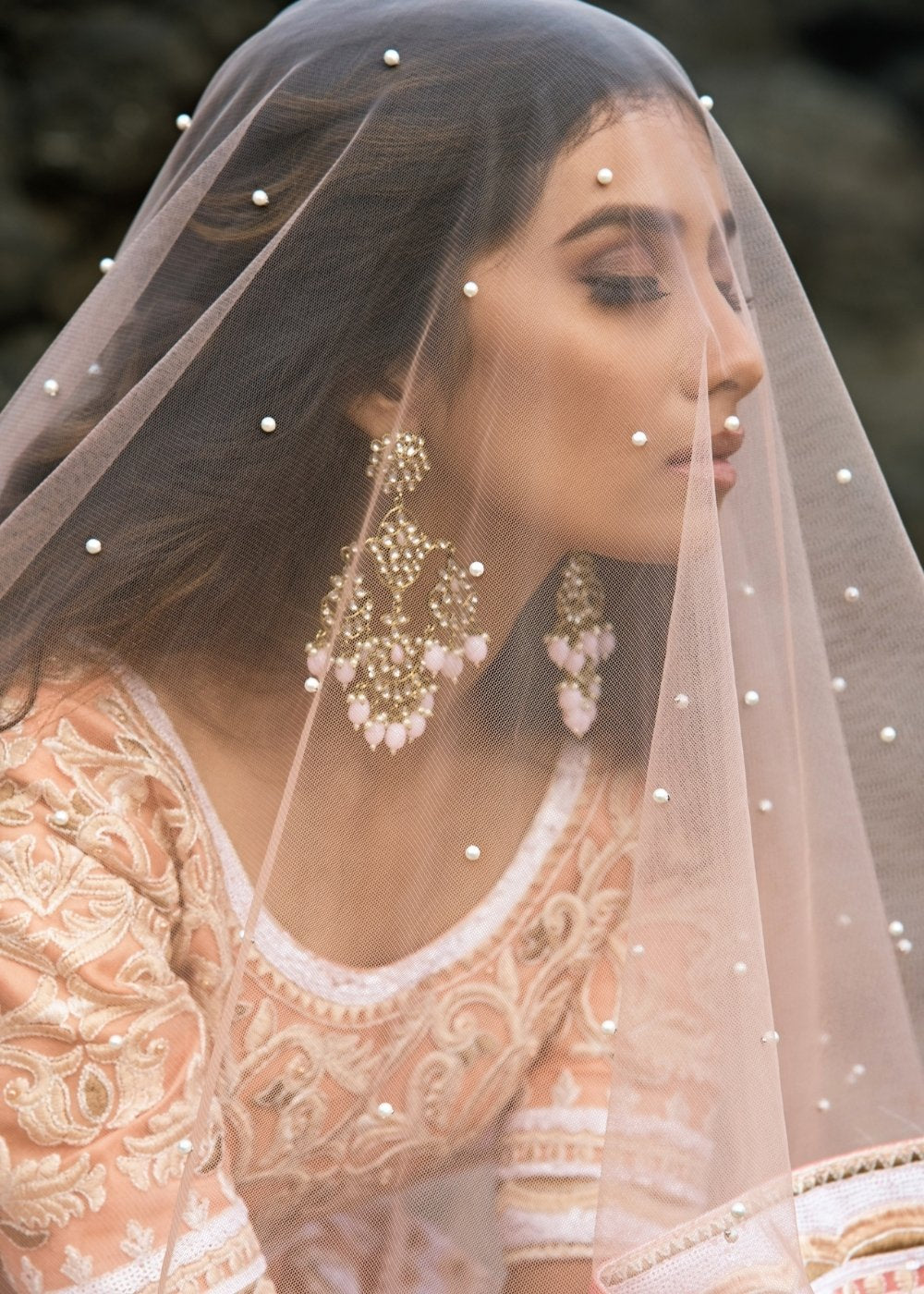 Peach Pink Designer Soft Net Lehenga Choli with Sequins, Thread & Zari work