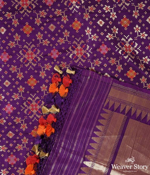 Handwoven Purple Patola Dupatta