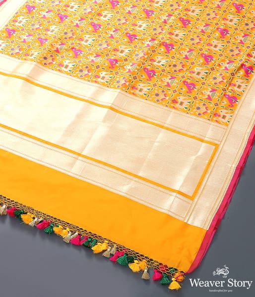 Yellow Meenakari Cutwork Patola dupatta