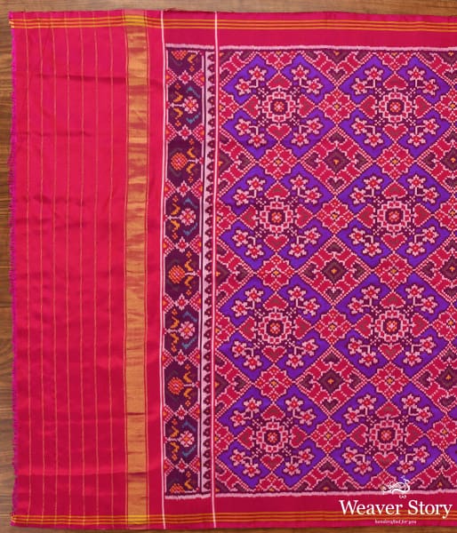 Handwoven Purple and Pink dual colorPatola Dupatta