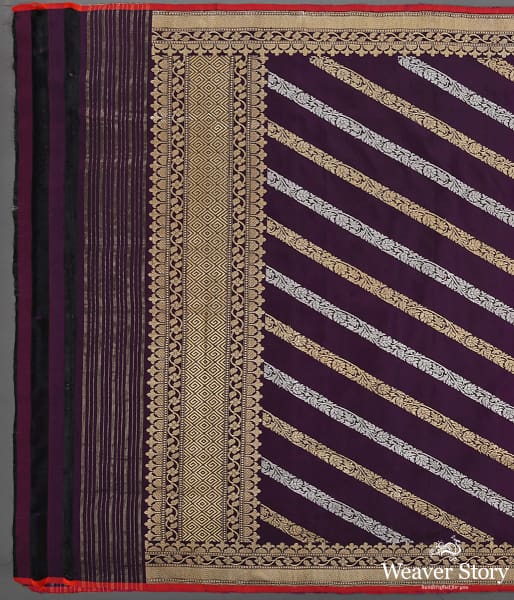 Handwoven Banarasi Jangla Dupatta with Daigonal Weave