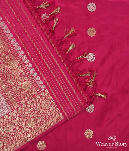 Handwoven Pink Banarasi Kadhwa Booti Dupatta