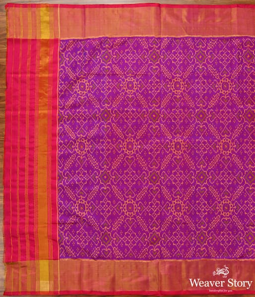 Handwoven Purple and Pink Patola Dupatta