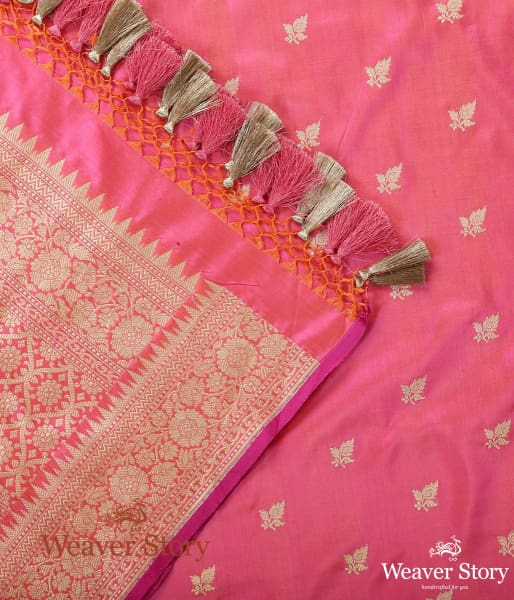 Handwoven Light Pink Kadhwa Booti Dupatta