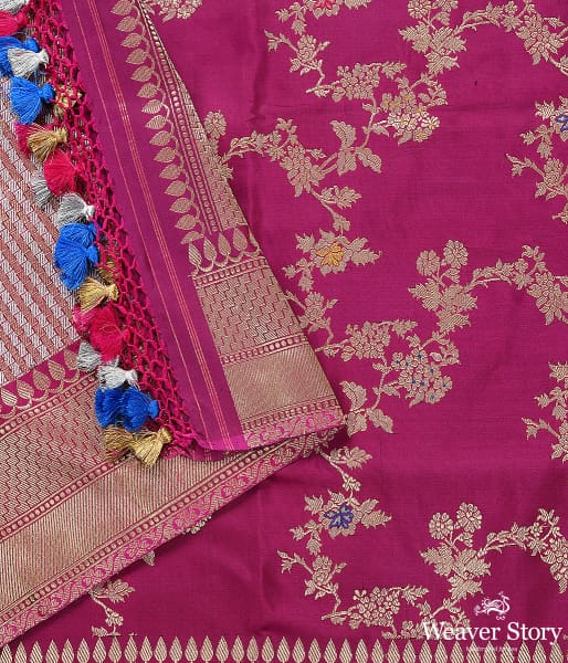 Handwoven Wine Kadhwa Jangla Dupatta