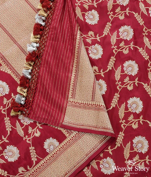 Handwoven Wine Sona Rupa Jangla Dupatta