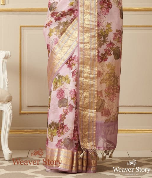 Handwoven Printed Organza Saree