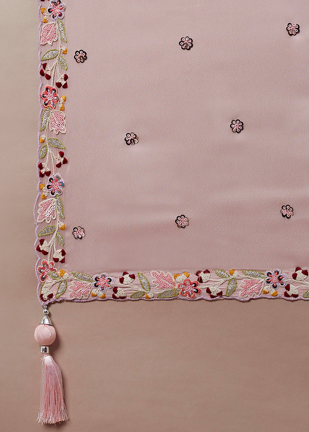 Denim Blue Georgette Lehenga Choli with Heavy Sequins & Coding Thread Embroidery work