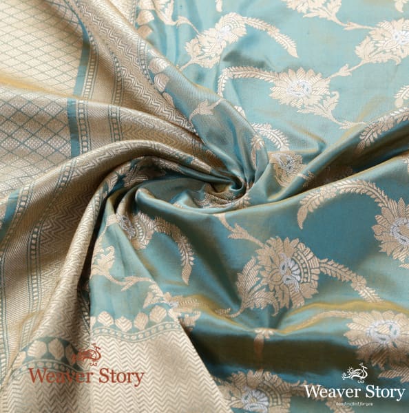 Handwoven Green Dual Tone Kadhwa Jangla Dupatta