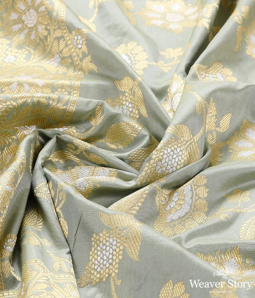 Handwoven Powder Blue Sona Rupa Kadhwa Jangla Dupatta