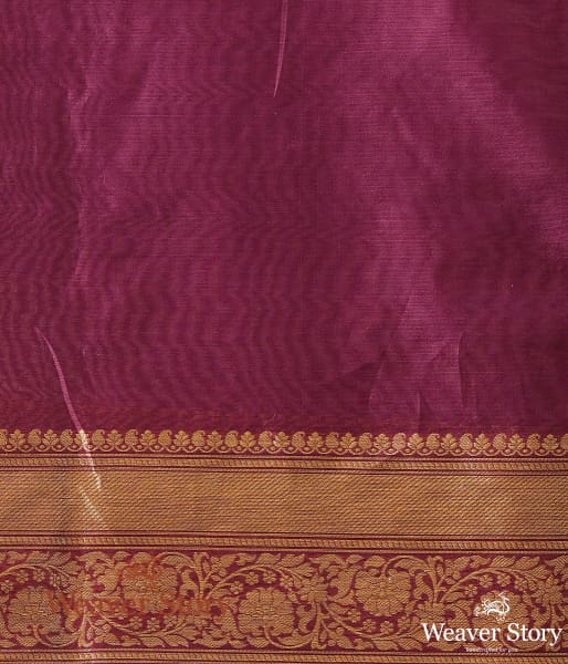 Handwoven Phalsa Color Banarasi Cotton Saree