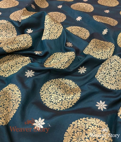 Handwoven Teal Green Banarasi Dupatta with Kadhwa Motifs