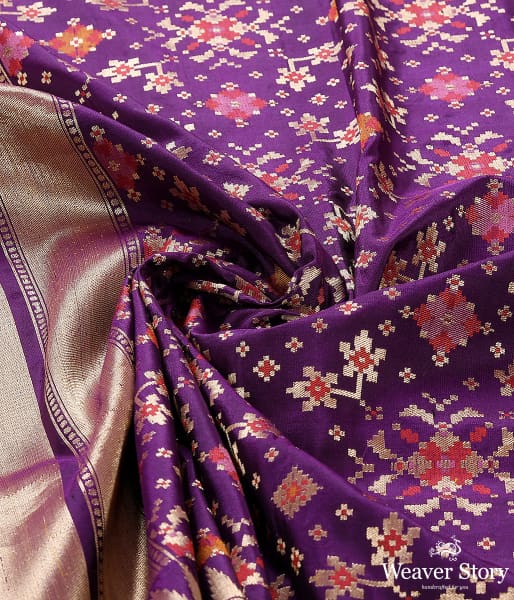 Handwoven Purple Patola Dupatta