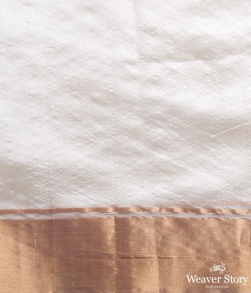Handwoven White Kangan Boota Silk Saree