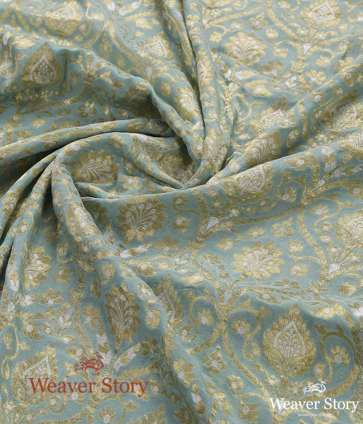 Handwoven Oceon Blue Sona Rupa Zari Dupatta