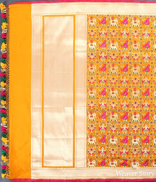 Yellow Meenakari Cutwork Patola dupatta