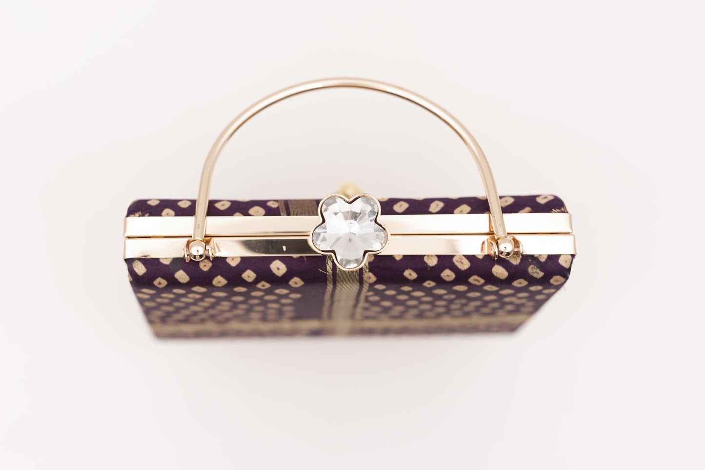 Maroon MONY CLUTCH with Gem Closure