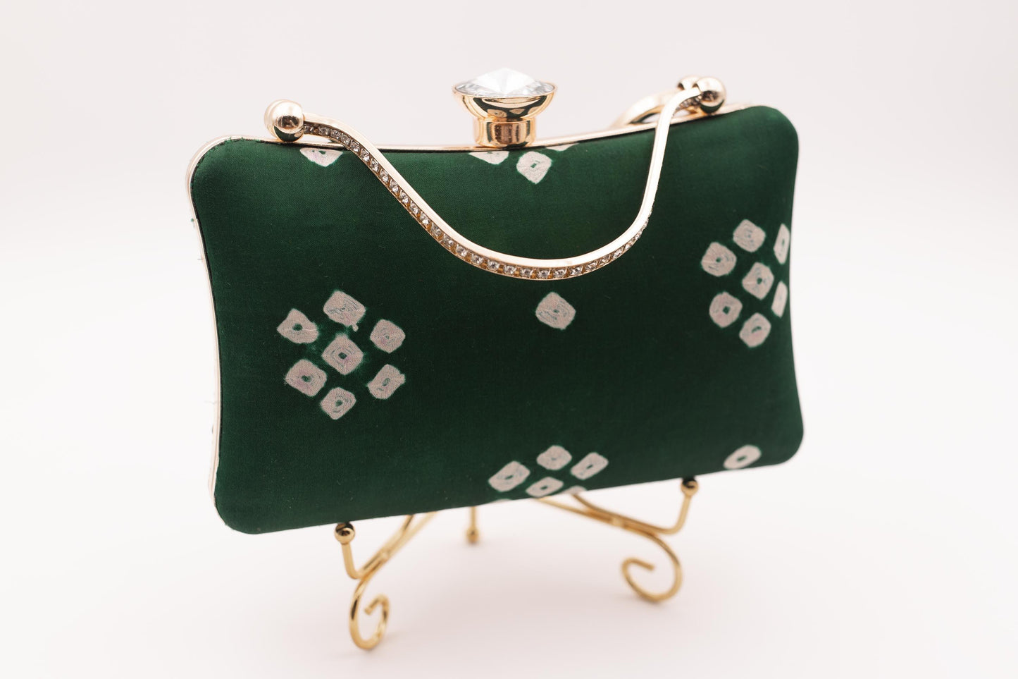 Green BIA CLUTCH with Gem Closure