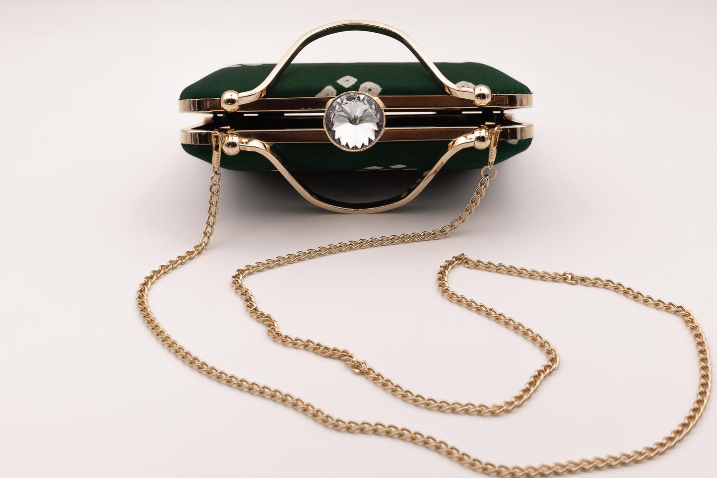 Green BIA CLUTCH with Gem Closure