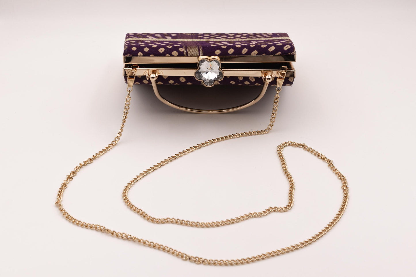 Maroon MONY CLUTCH with Gem Closure