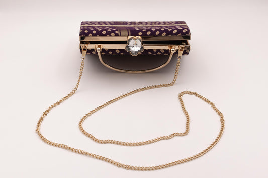 Maroon MONY CLUTCH with Gem Closure