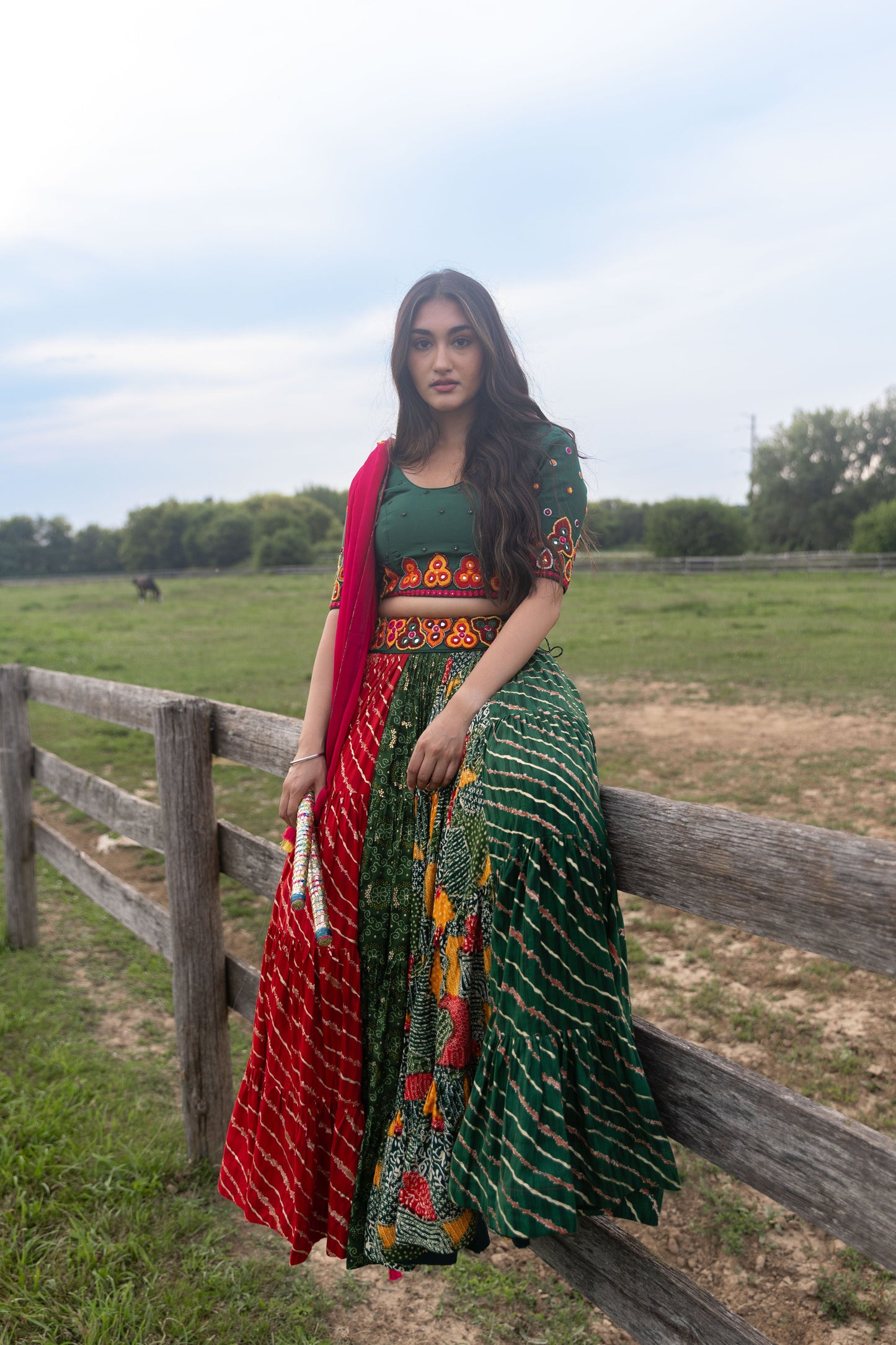 Lydia Green Multicolor Chaniya Choli Set