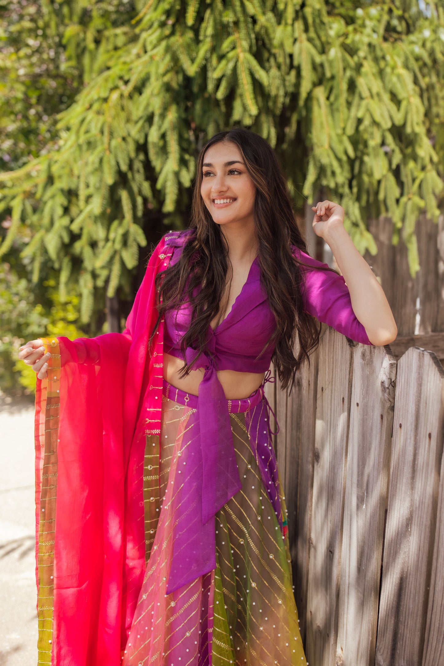 Selena Rainbow Pearl Lehenga Choli Set