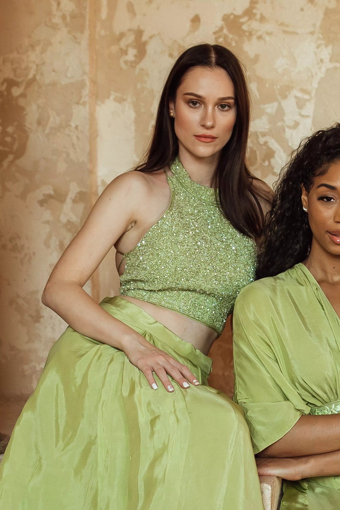 BLR1015 Everett Green Sparkle Top with Sequins