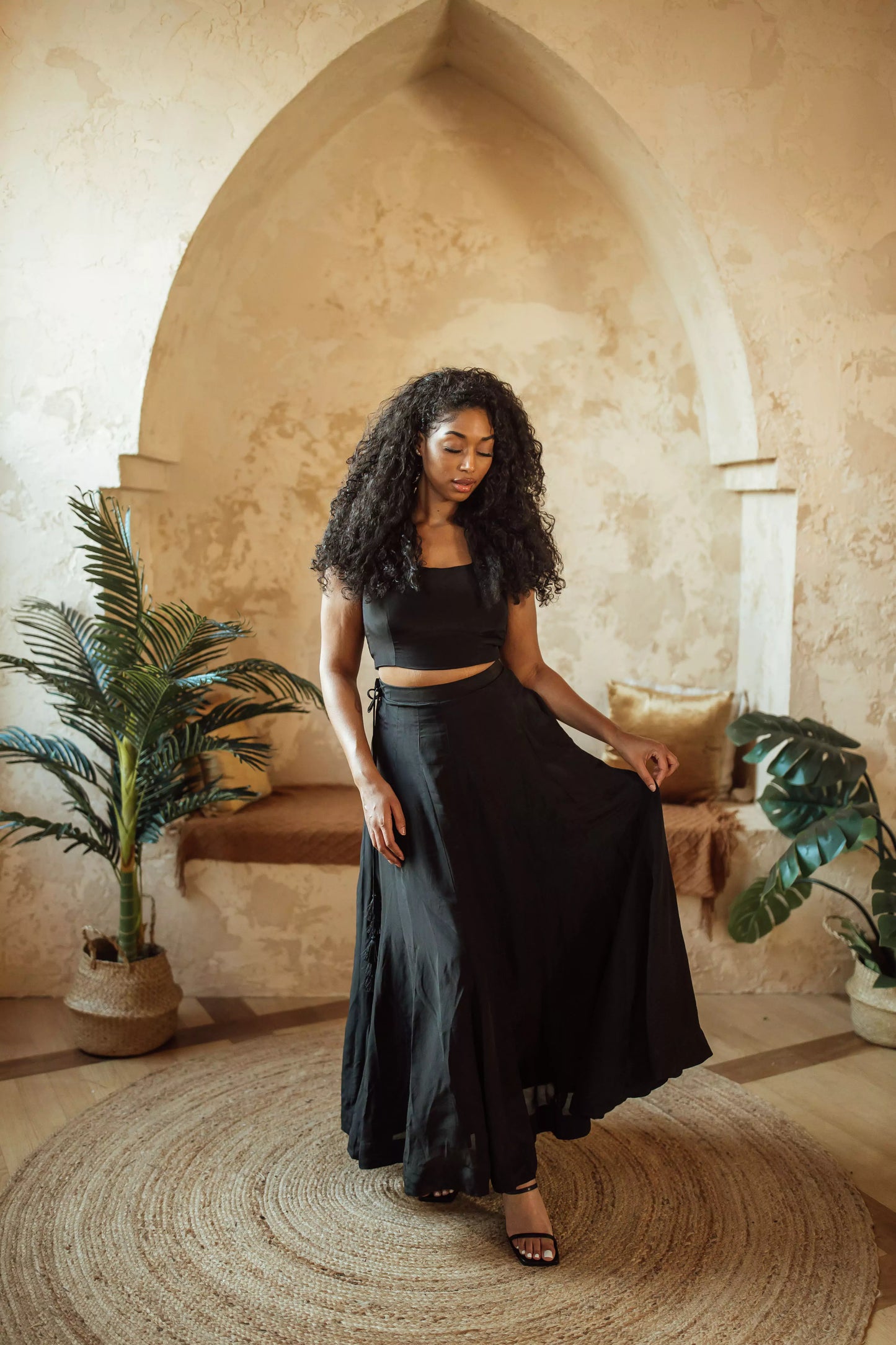 Gwen Black Lehenga with Slit