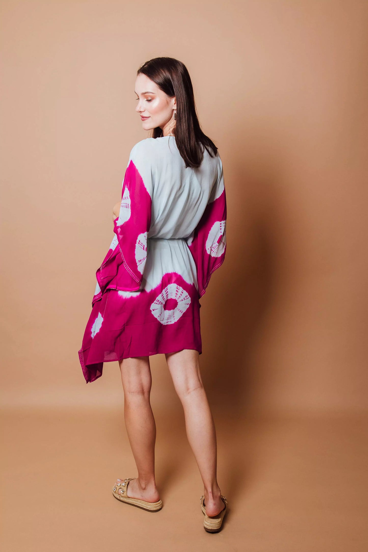 Sarita Light Blue and Fuchsia Kaftan