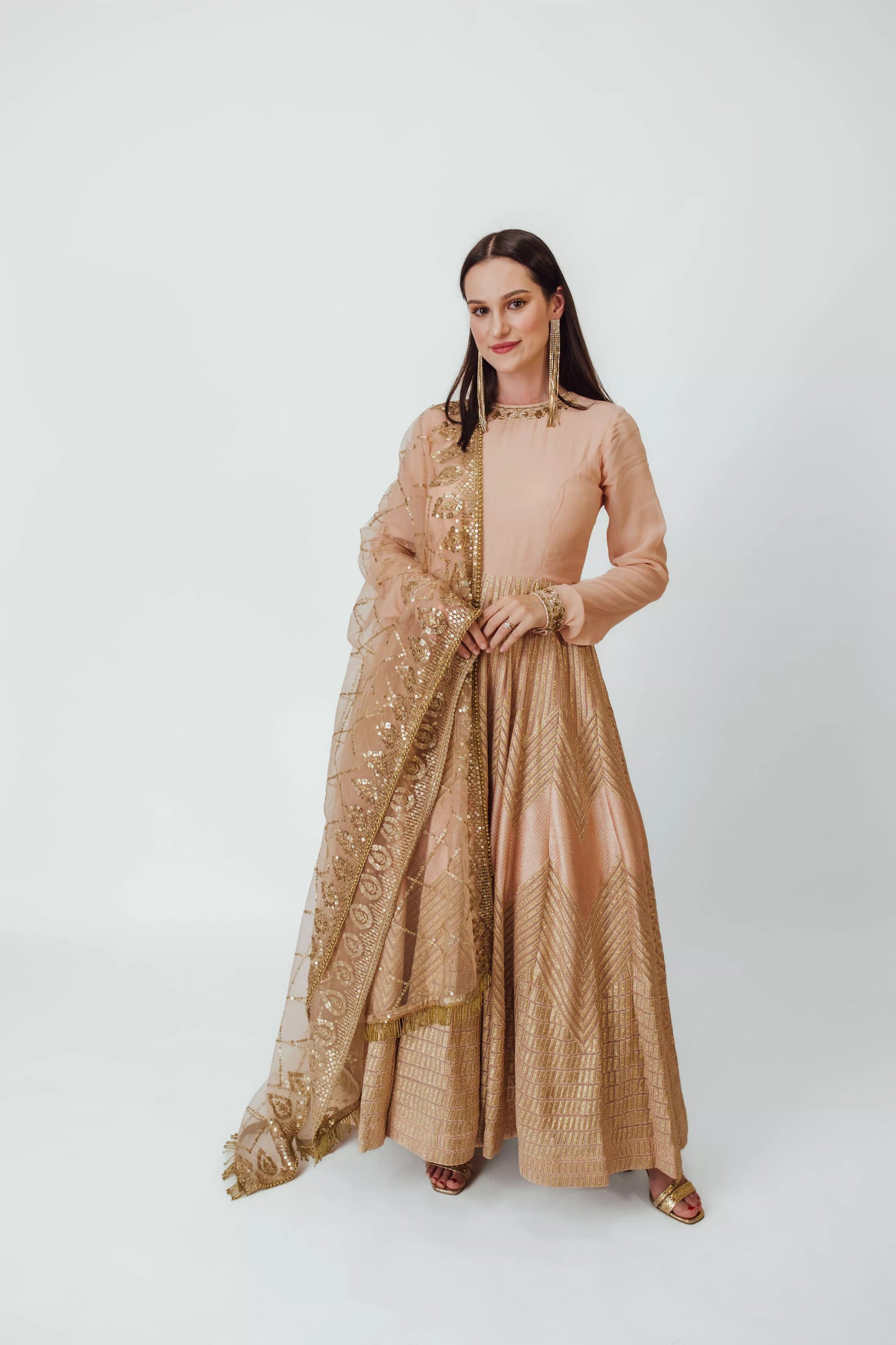 Maya Full Sleeve Gown with Embroidery