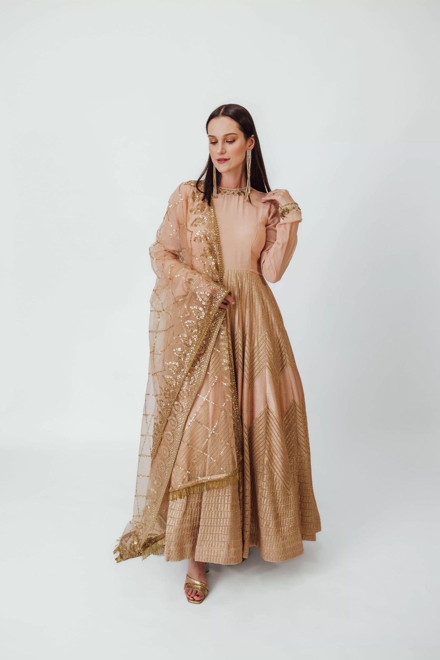 Maya Full Sleeve Gown with Embroidery