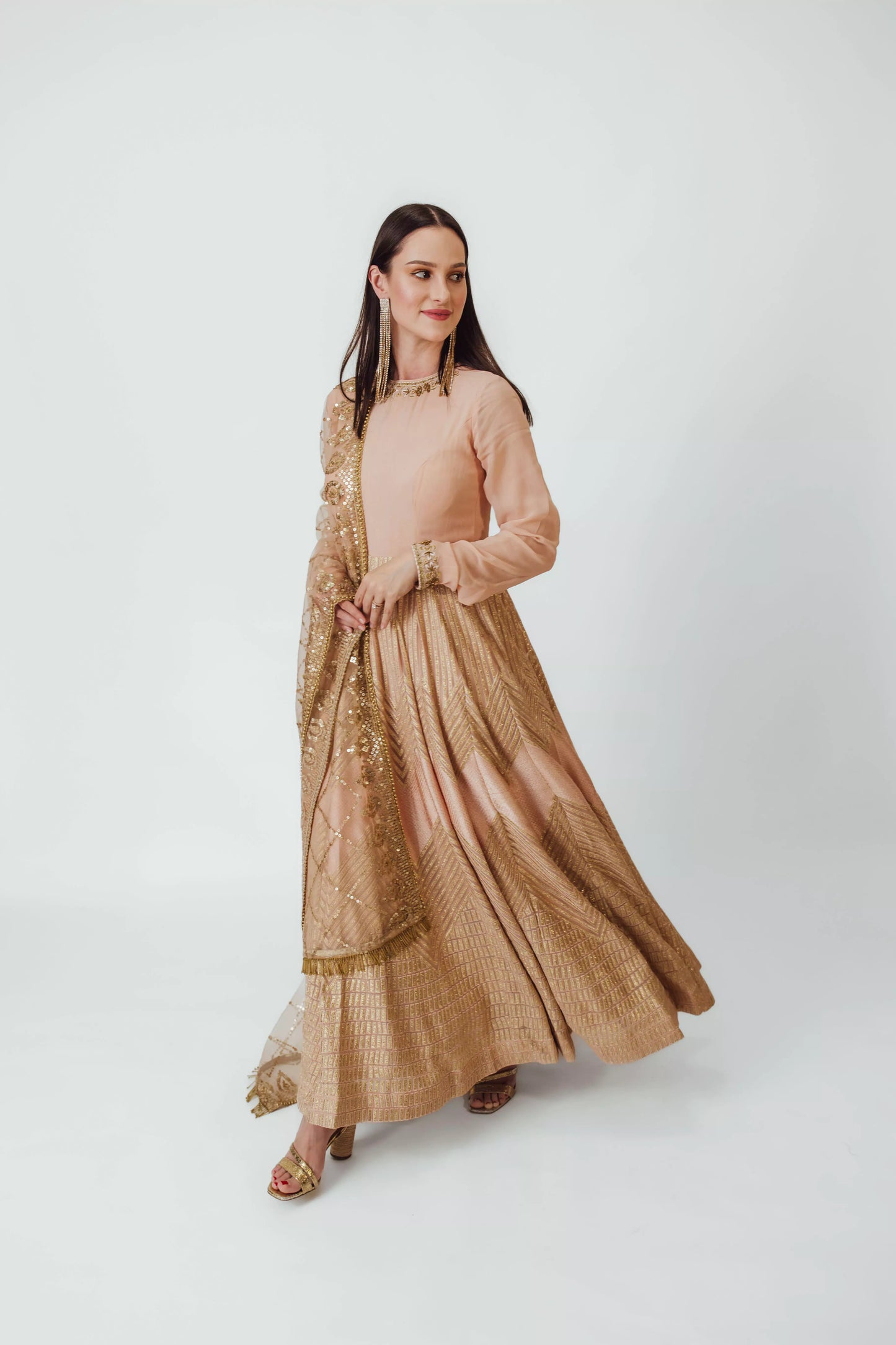 Maya Full Sleeve Gown with Embroidery
