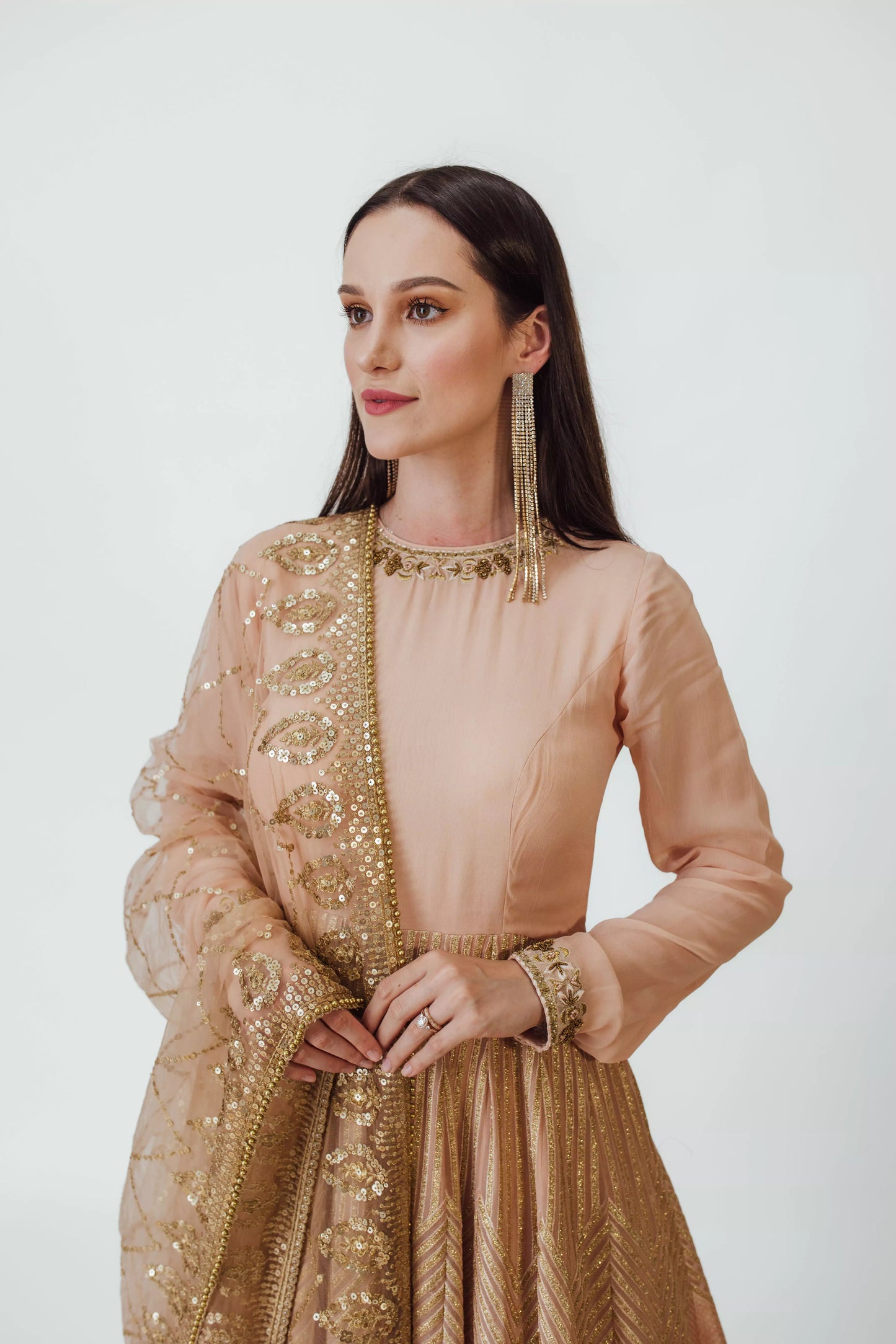 Maya Full Sleeve Gown with Embroidery