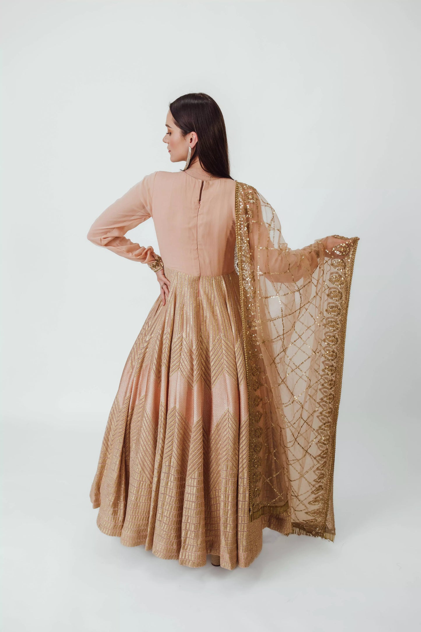 Maya Full Sleeve Gown with Embroidery