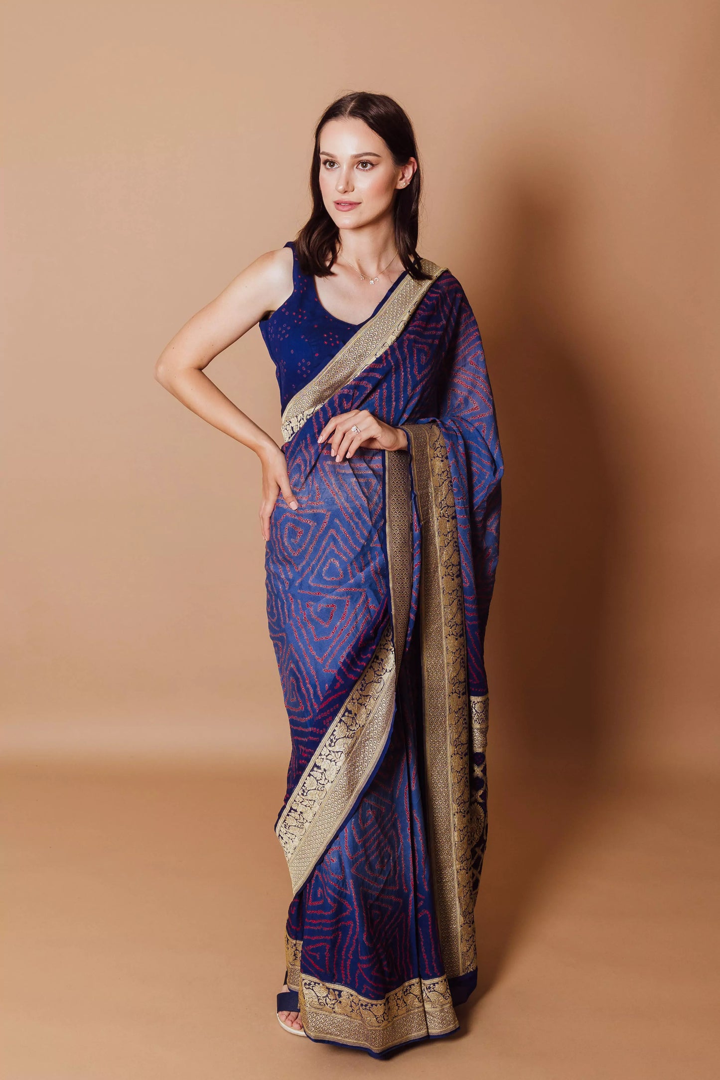Mohini Blue Pure Bandhej Georgette Saree