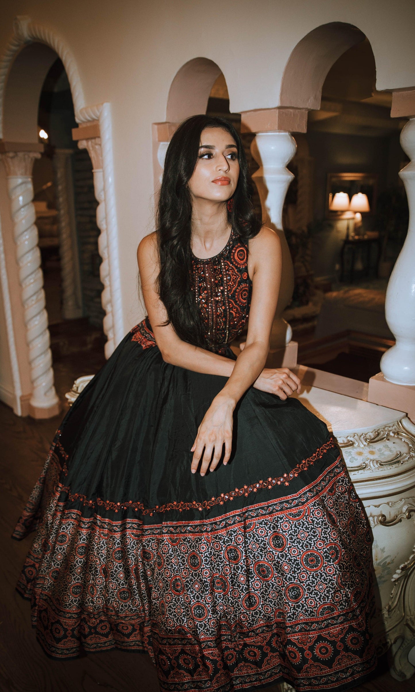 Aviva Black Lehenga with Hand Embroidered Blouse