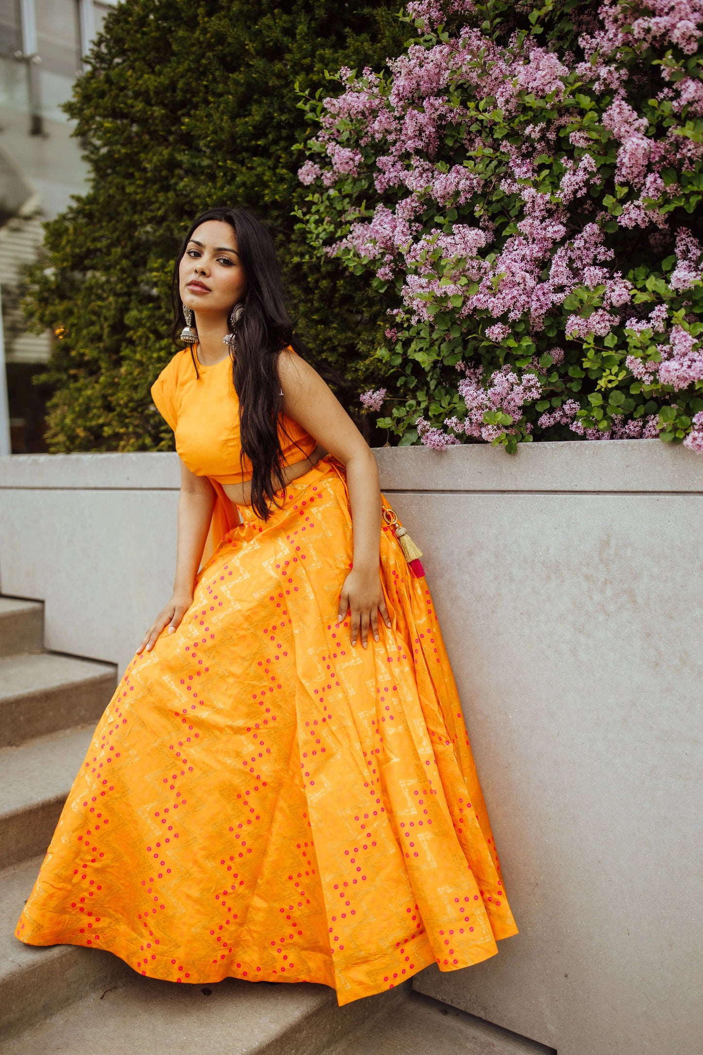 Aliza Yellow Lehenga with Silk Sleeveless Blouse
