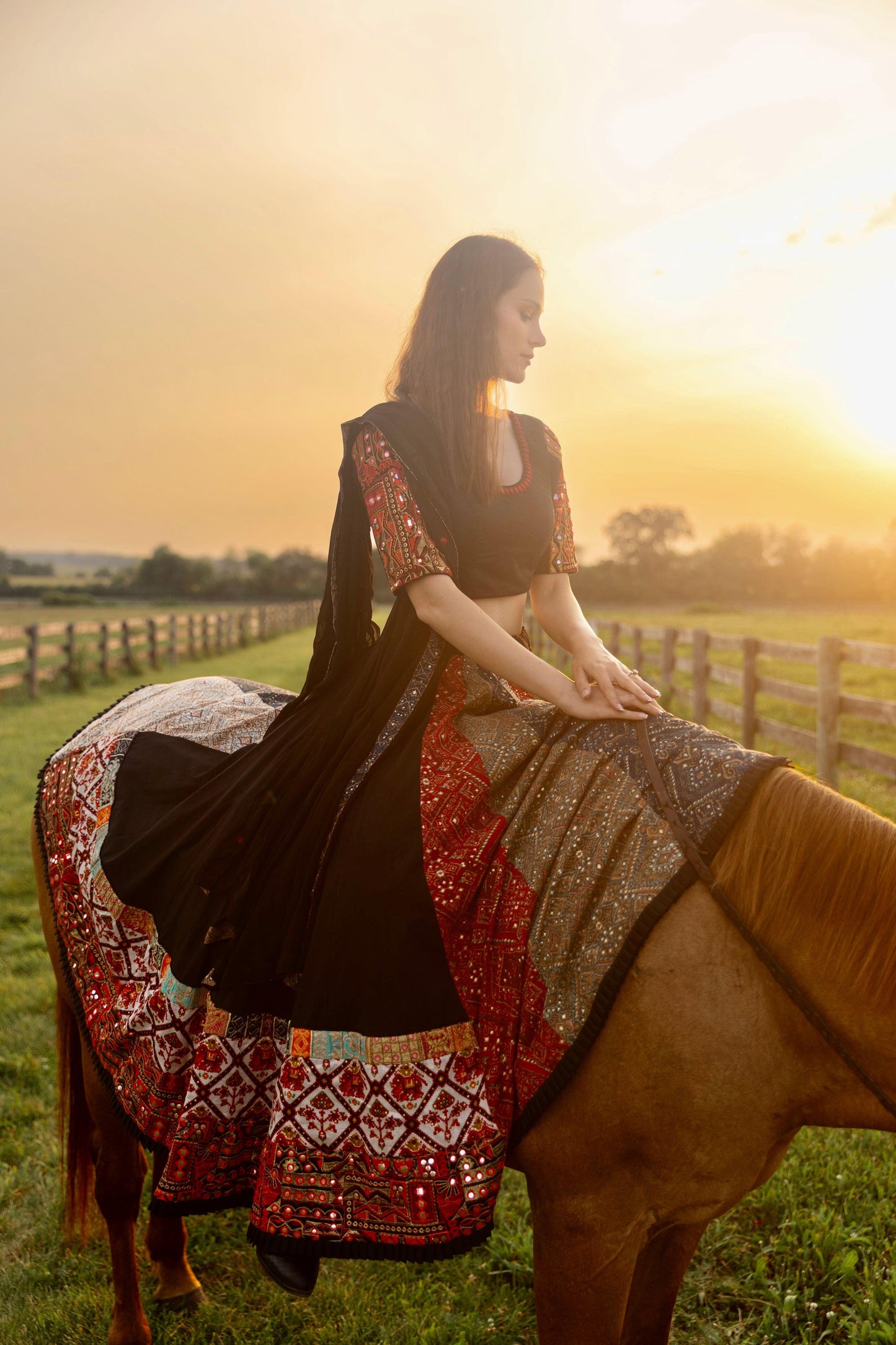 Andes Black Lehenga Choli Set