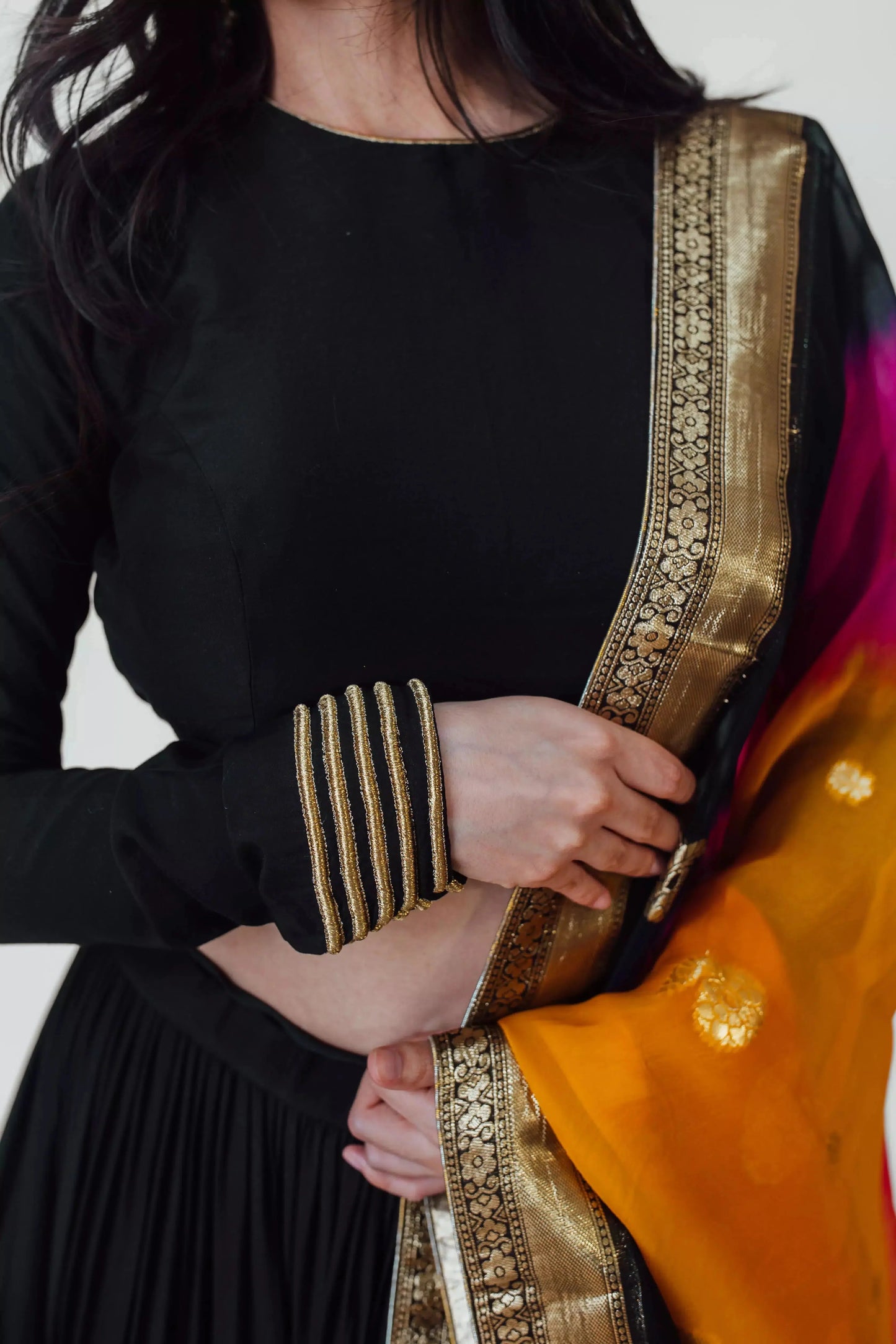 Antonia Black Tiered Lehenga Choli Set