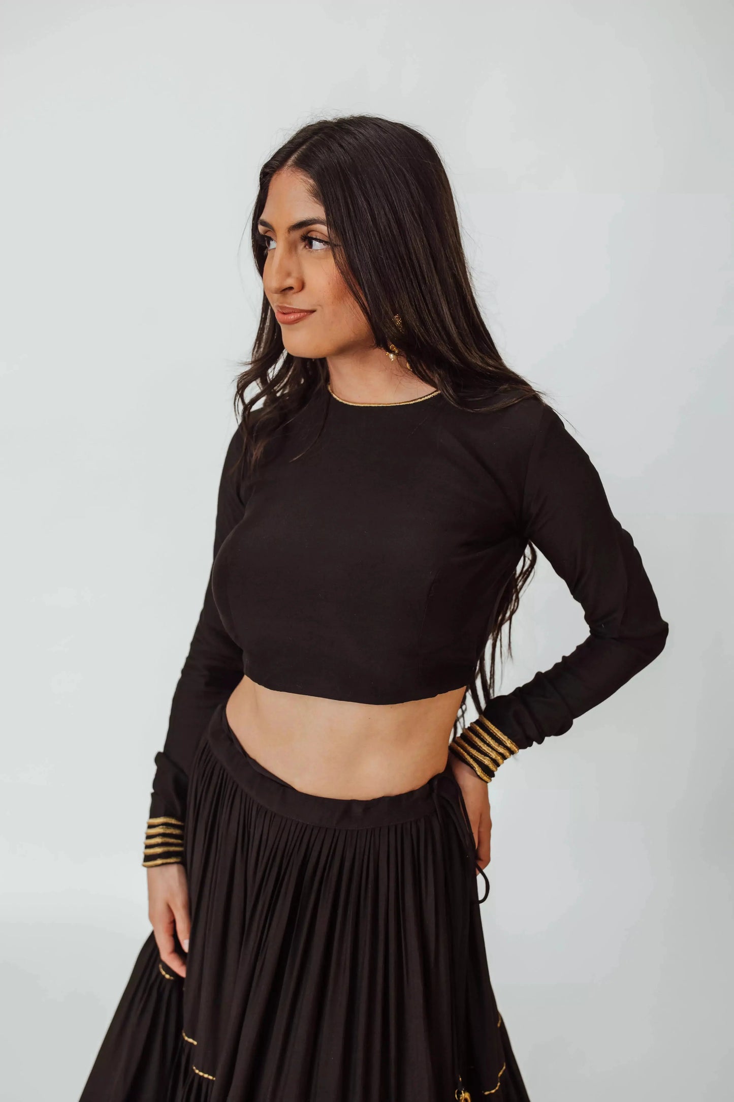Antonia Black Tiered Lehenga Choli Set